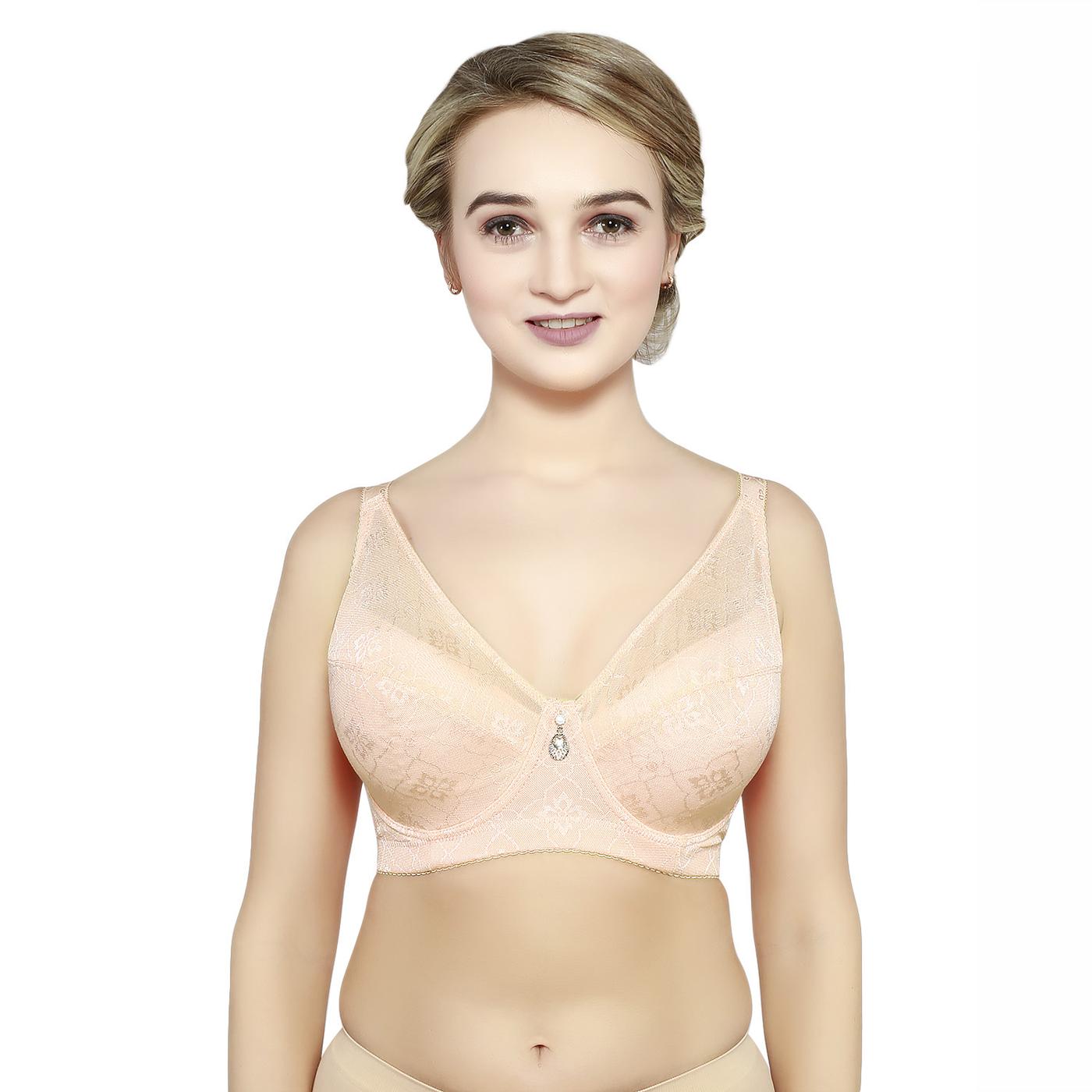  Womens Minimizer Bra Plus Size Underwire Smooth Full  Coverage Seamless Bras Rose White 40F