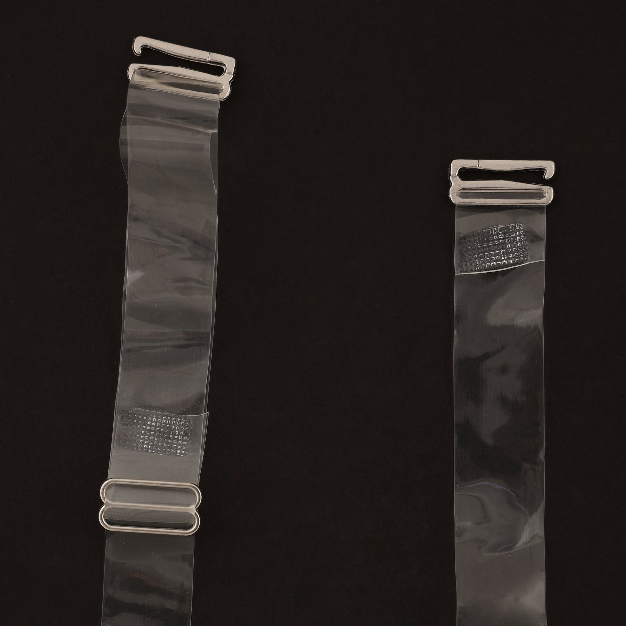 Pair Adjustable Detachable Transparent Clear Invisible Bra Straps Metal Hook