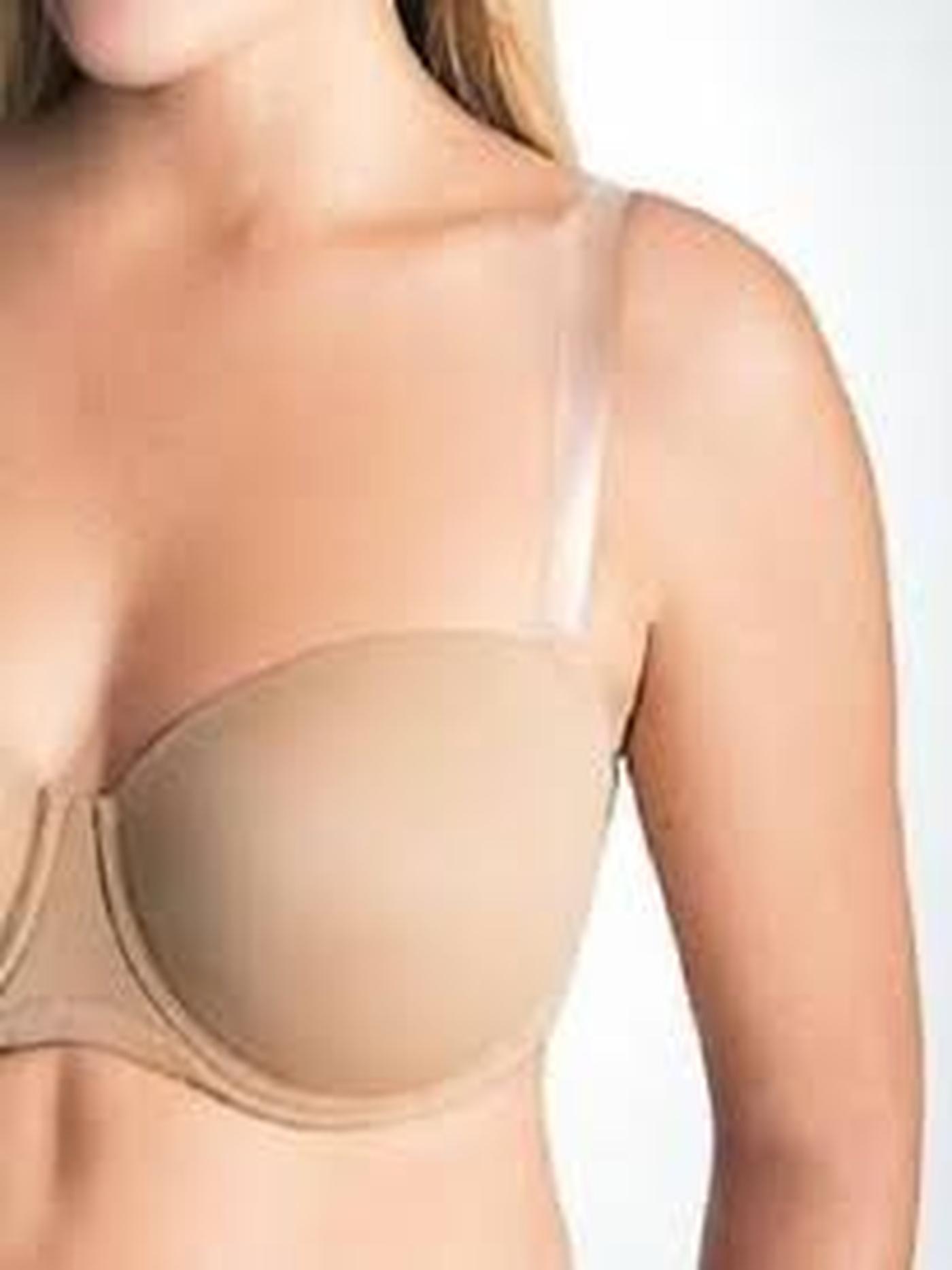 Women's Transparent Synthetic Invisible Bra Straps (Clear, Free