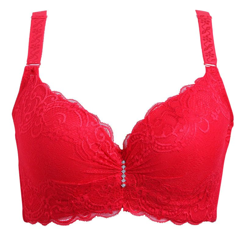 Red Embroidery Full Coverage Minimizer Bra – Okay Trendy