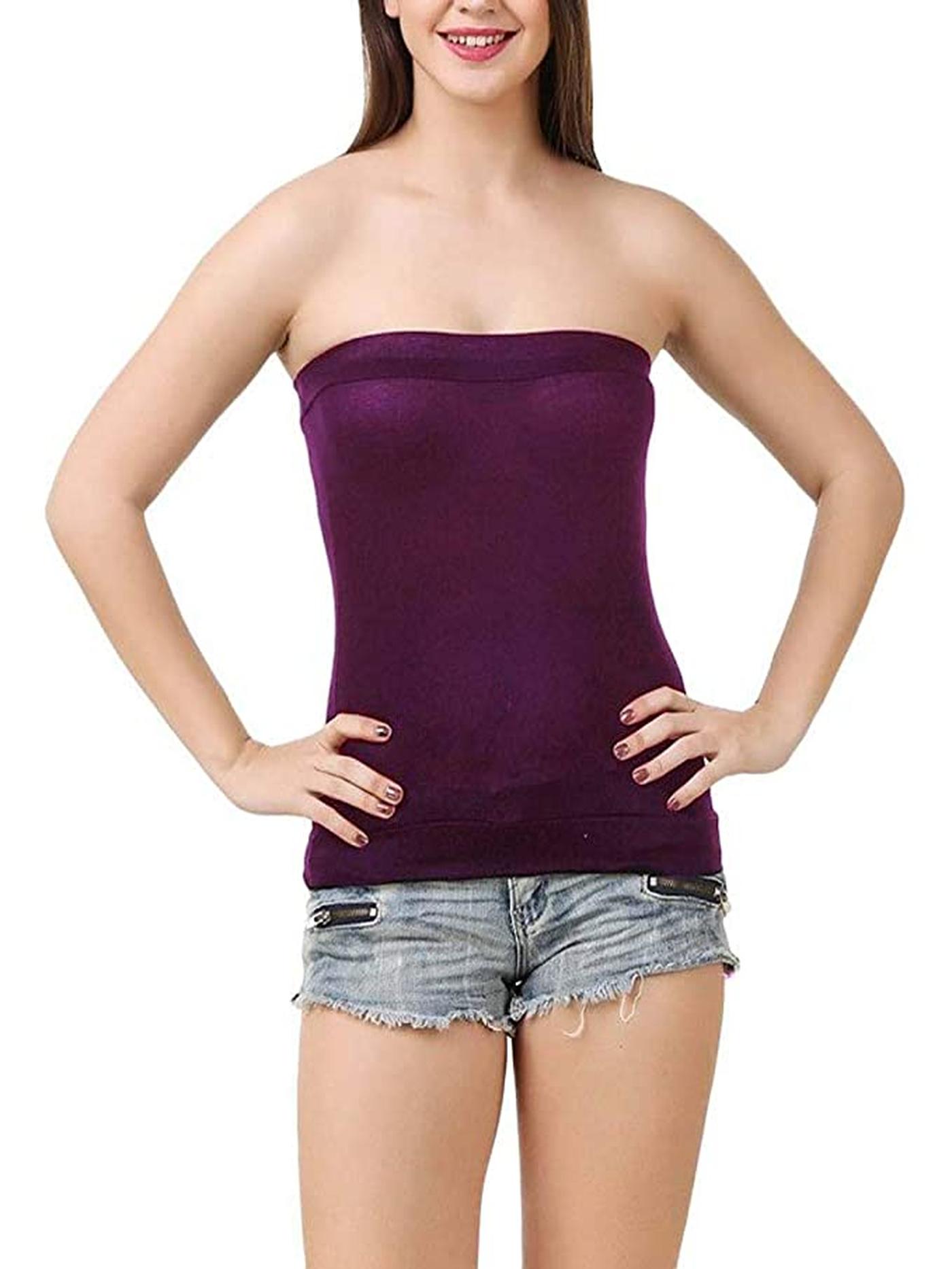 Strapless Stretchable Camisole Bandeau For Women & Girl (Free Size : 28-36)  Pink Color Inner Tube Top