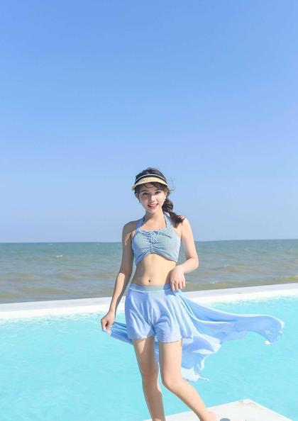 BW9046 SWIM CROP TOP WITH SKIRT & SARONG