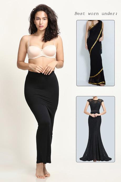 Black Women Saree Shapewear Blended Mermaid Petticoat Stitched Lehenga  Women Strechable Sari Skirt for Bridesmaid Solid Plain Skirt - Etsy