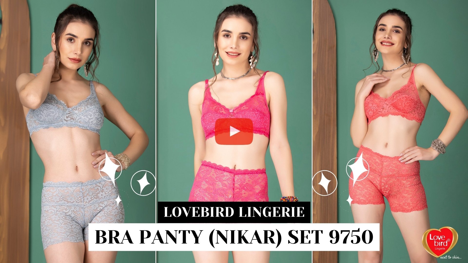 Fancy Bridal Non-Padded Nikar Bra Panty Set | Lovebird Lingerie