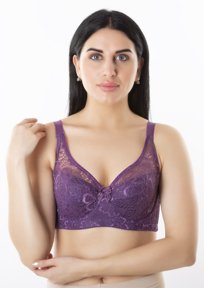 Simply Natural Camellia Classics Wired Padded Delicate Lace Comfort  Minimizer Bra