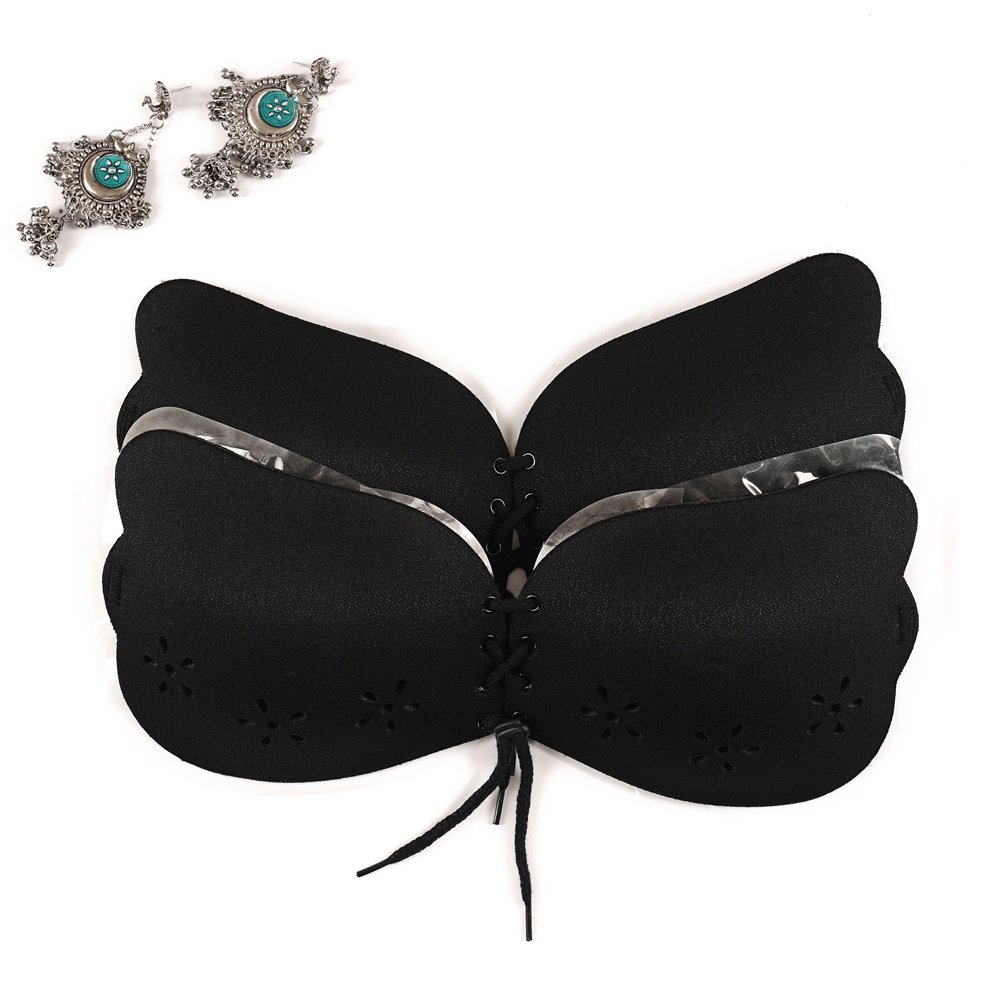 Free bra-butterfly shape-front toggle drawstring lace-up