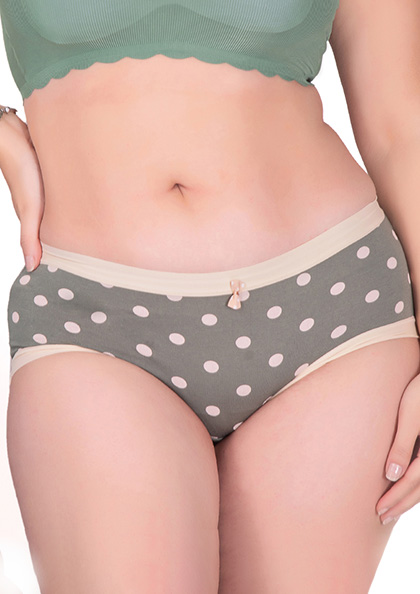 Buy Online Polka Print Modal No Panty Line Mid Waist Hipster Panty | Lovebird