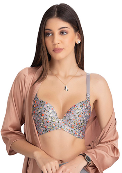 Buy Online Smooth Level3 Push-up wire free cups and adjustable straps bra | Lovebird
