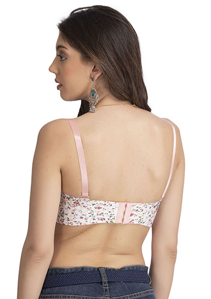Buy Glus Lacy Racer Back Wire Free Crop Top Bra / Saree Blouse