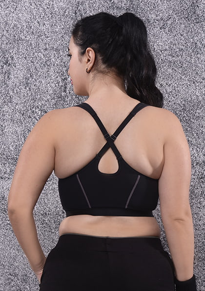 GHAKKE Plus Size Womens Shockproof Sports Bras Comfort Wireless Push Up  Chest Lingerie Breathable Anti-Sagging Underwear (Color : Black, Size : 40D)