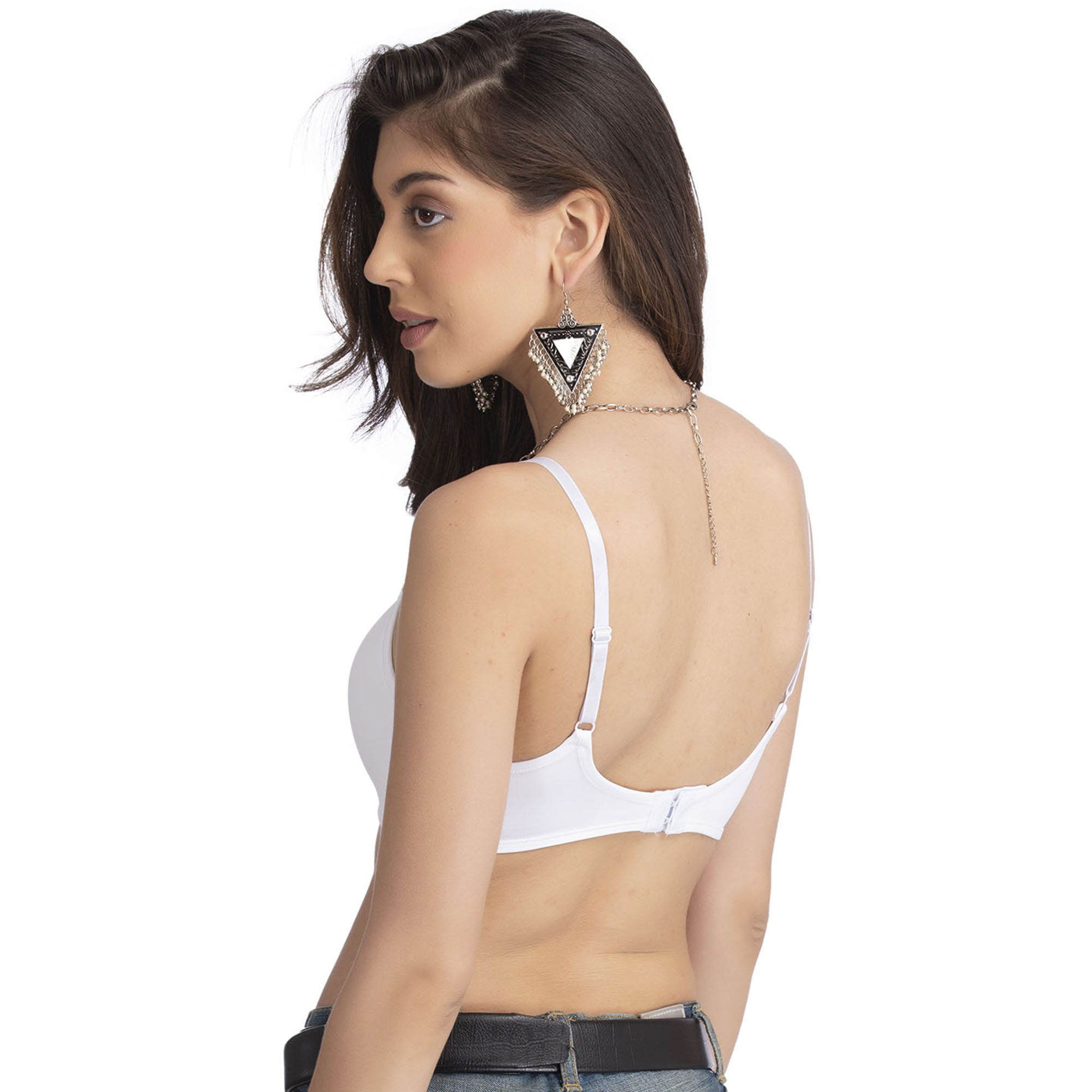 Piftif Women's Satin Edge Padded Wireless Seamless T-Shirt Bra with  Detachable Straps