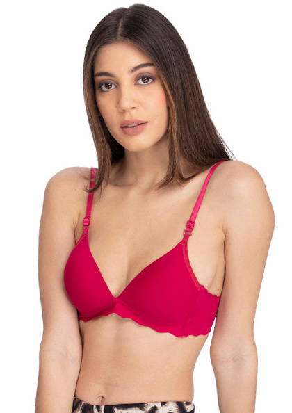 Buy Online Varsha Breathable Cotton Padded Wireless Triangle T-Shirt Bra 3/4th Coverage | Lovebird