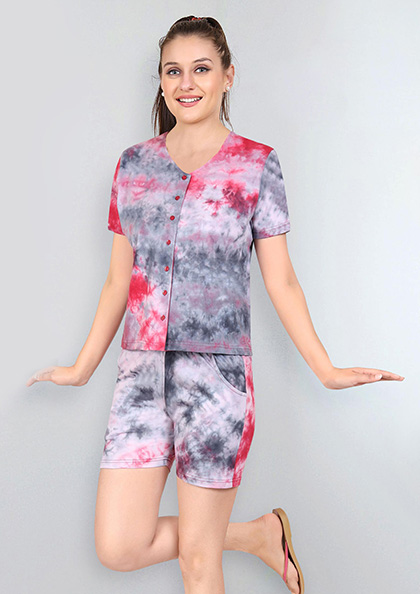 Buy Online NS-BNS455A Batic Print Cotton Nicker Nightsuit | Lovebird