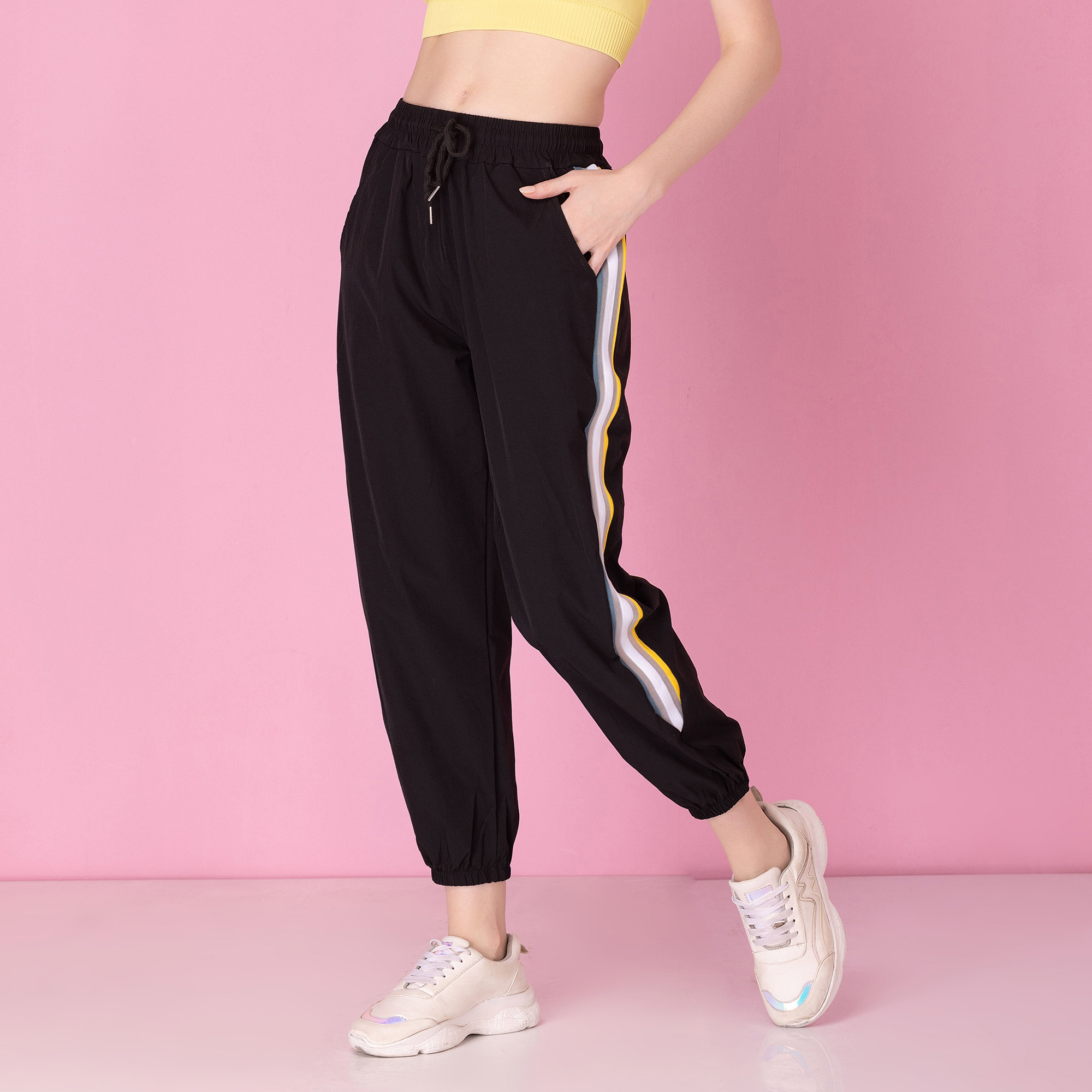 Breathable Comfortable Cool Stylish Designer Versatile Mid Rise Straight  Fit Pink Cotton Girls Trousers at Best Price in New Delhi
