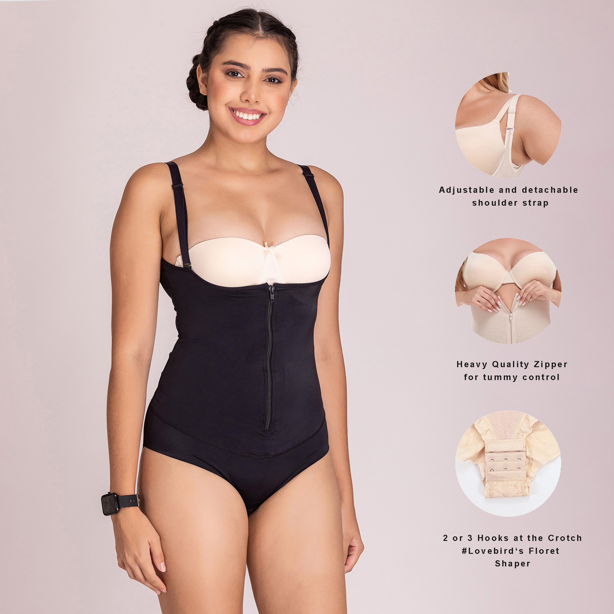 Fashion Bodysuit for Women Tummy Control Shapewear Built-in Bra Body Shaper  Sleeeless Tops -Neck Backless Camisole Jumpsuit @ Best Price Online