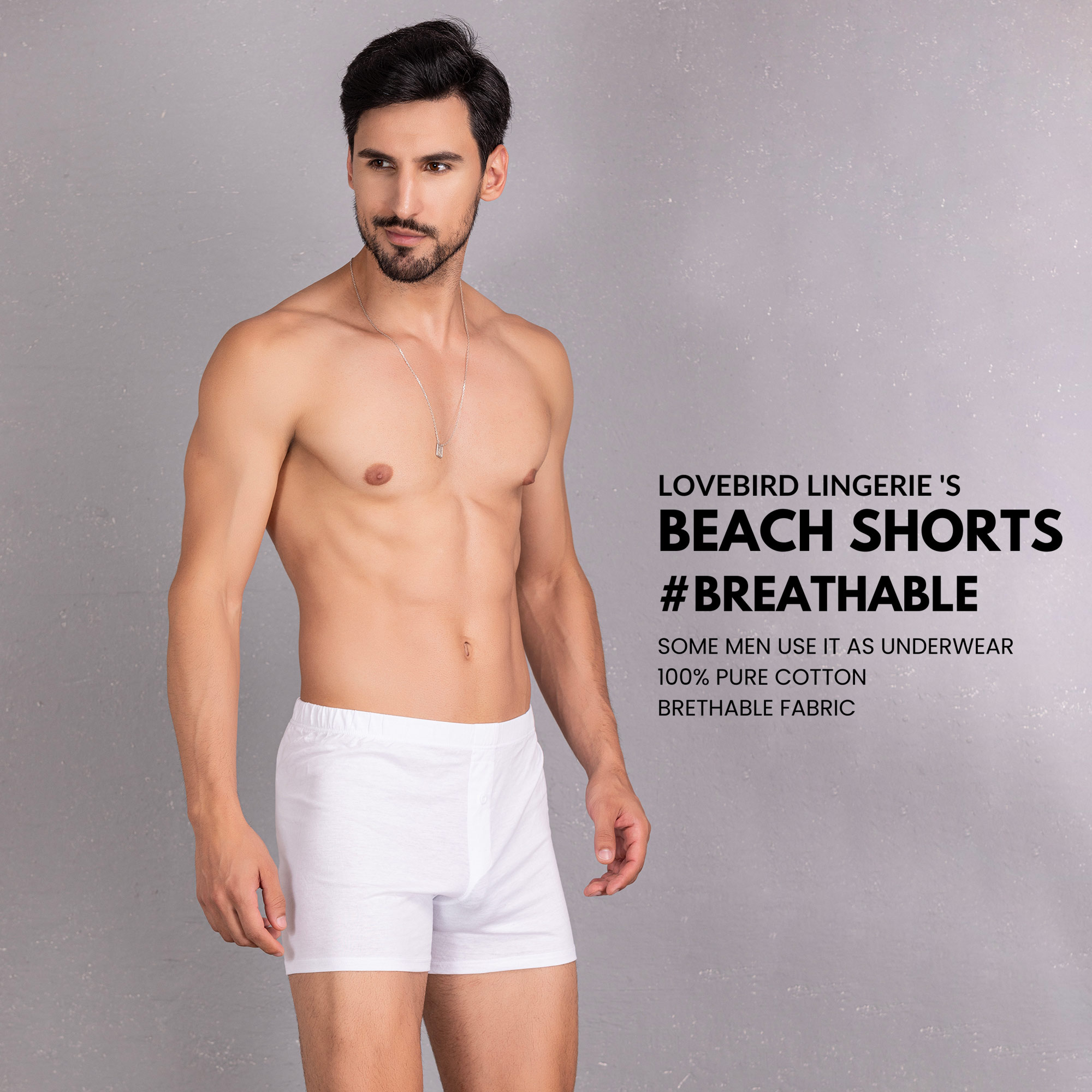 Breathable Cotton Boxer Underwear For Men Comfy, Loose Fit, Short