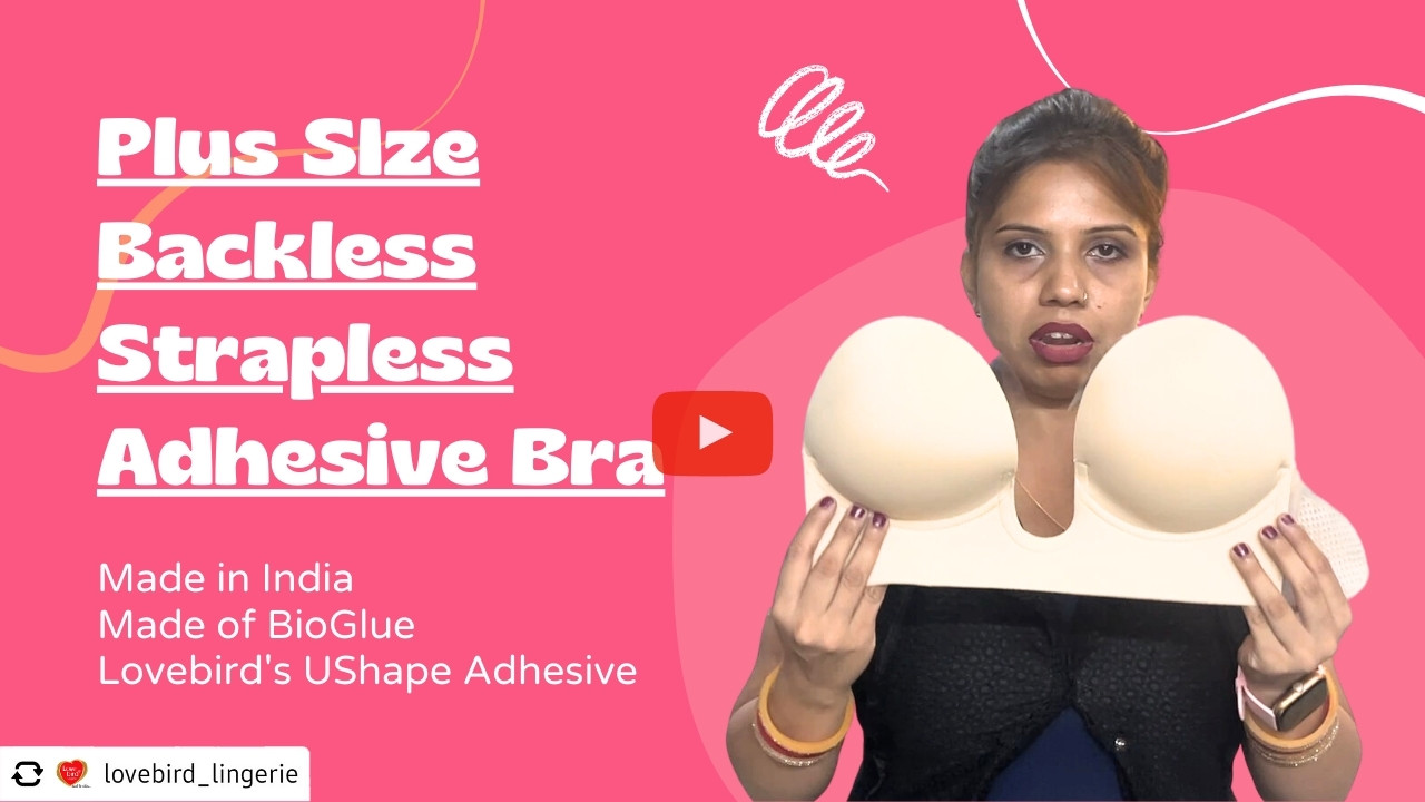 Women's Plunge Bra Ladies Push Up Strapless Adhesive Bra Deep U Shape Backless  Bra 