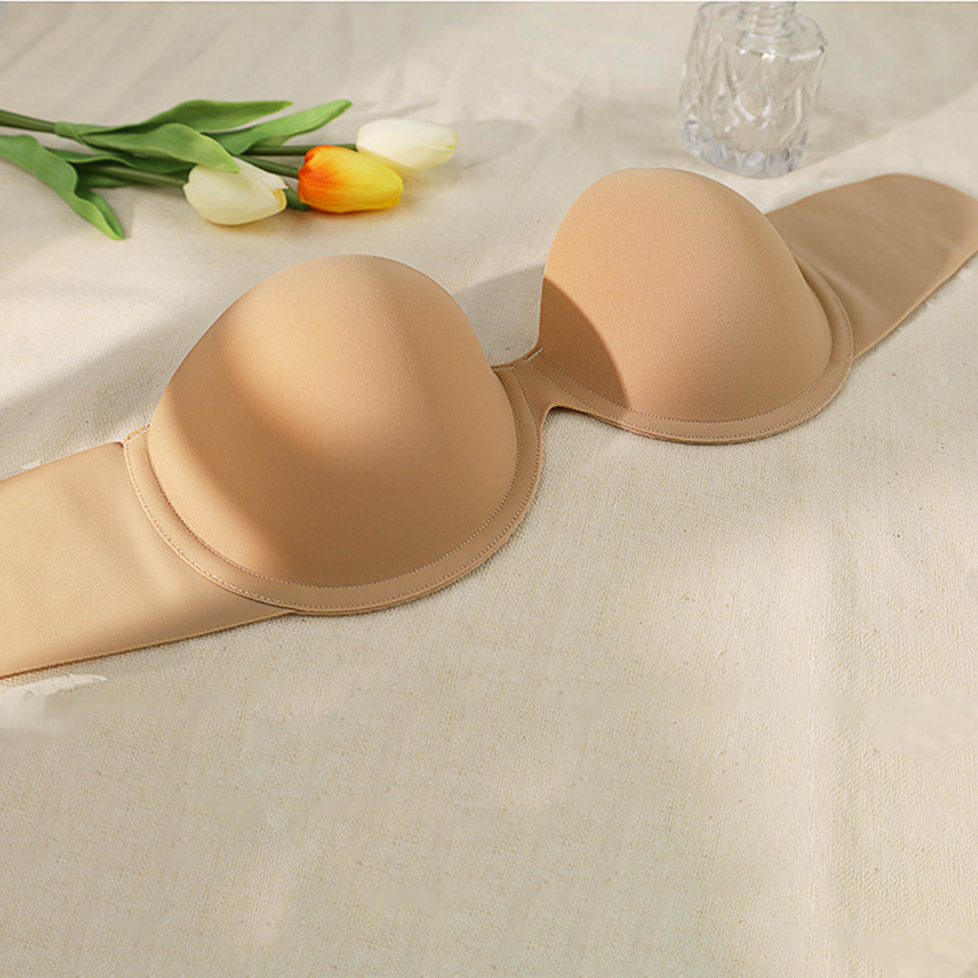 LOVEBIRD Adhesive Backless Underwire Strapless Bra With Push Up Padding