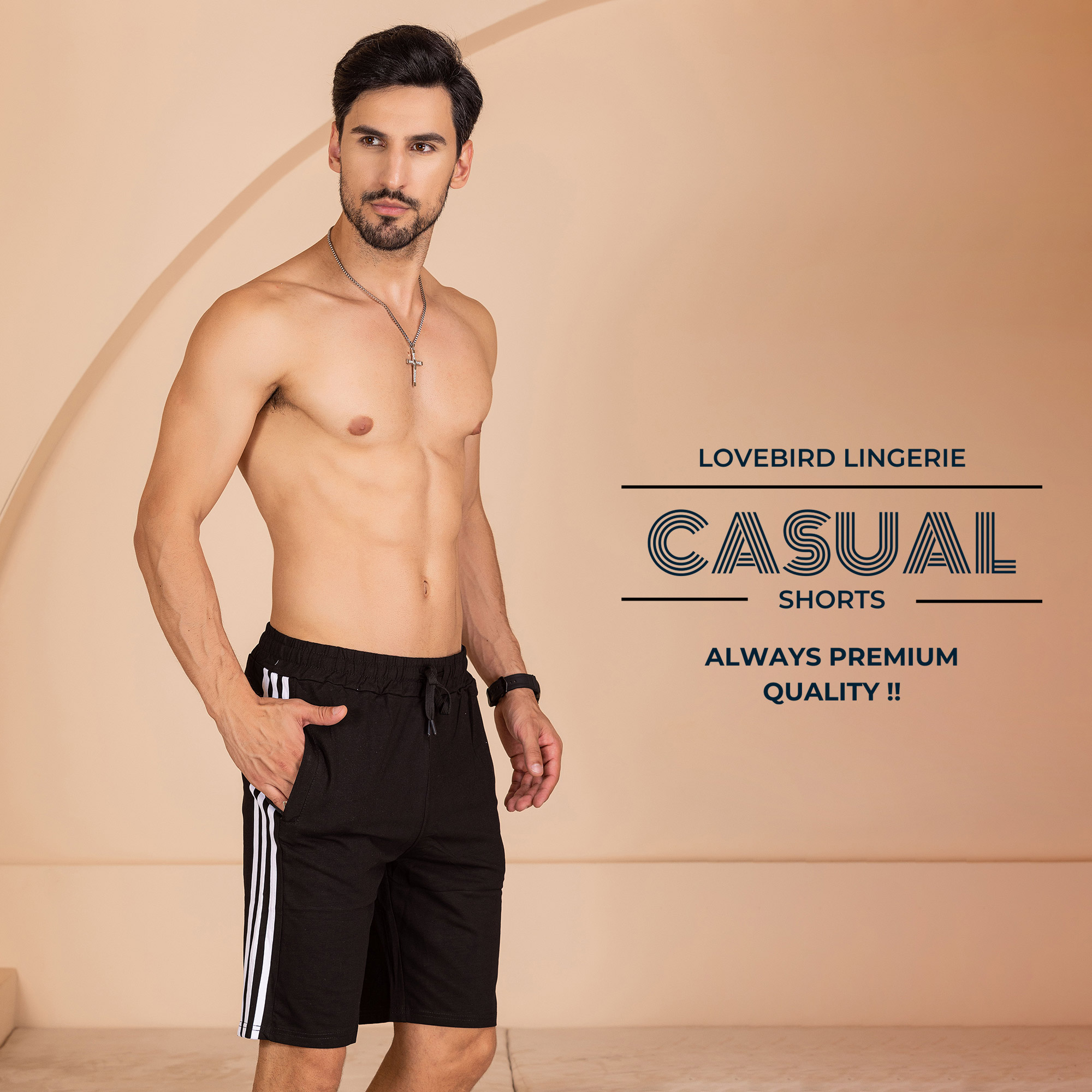 Black knitted Underwear/Underpants/Comfortable Shorts for Men