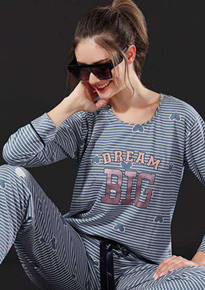 Buy Online NS-5672 Cotton Full Sleeves Nightsuit | Lovebird