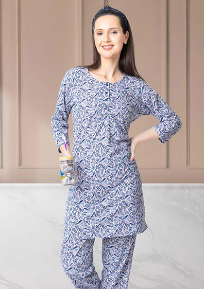 NS-RP2044 FULL SLEEVES LONG KURTI NIGHT SUIT