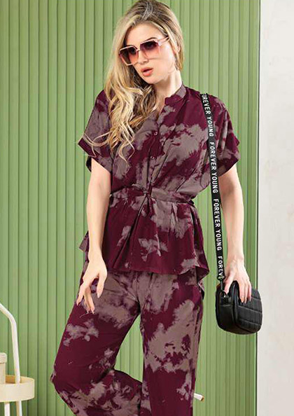 Buy Online 1384 Ryon front open Kaftan Nightsuit | Lovebird