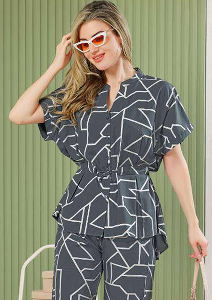 Buy Online 1385 Rayon Front Open Kaftaan Night Suit | Lovebird