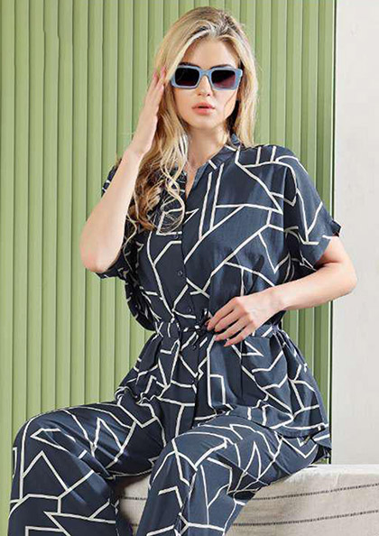 Buy Online 1385 Rayon Front Open Kaftaan Night Suit | Lovebird