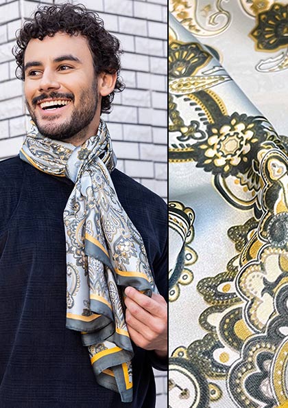 PRINTED SILK SCARF SS10