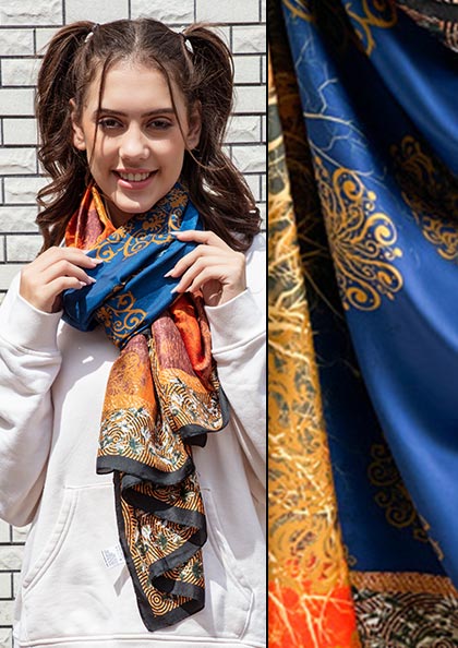 PRINTED SILK SCARF SS12