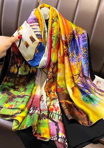 PRINTED SILK SCARF SS33