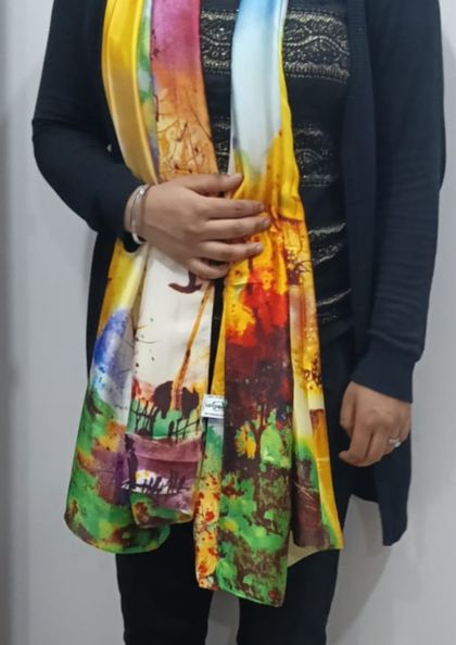 PRINTED SILK SCARF SS33 bra 5 star review image