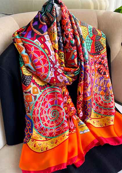 PRINTED SILK SCARF SS35