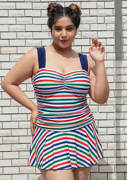 Buy Online LSW5563 Swimwear Beachwear Striped Beach Dress | Lovebird