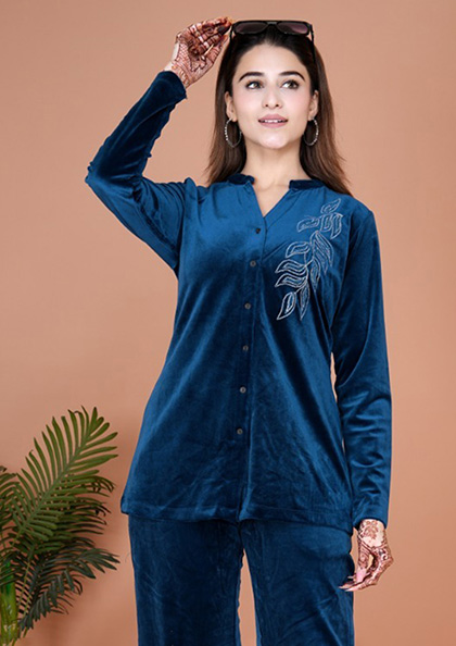 Buy Online WT 24503 Velvet Nightsuit | Lovebird