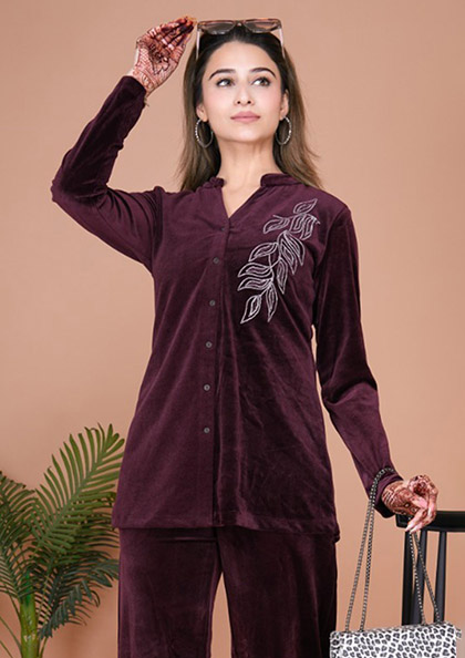 Buy Online WT 24503 Velvet Nightsuit | Lovebird