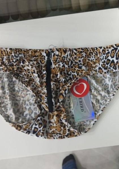 MAN THONG UNDERWEAR MTH13 BROWN LEOPARD bra 5 star review image
