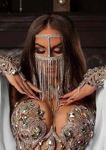 RHINESTONE CHAIN FACE MASK