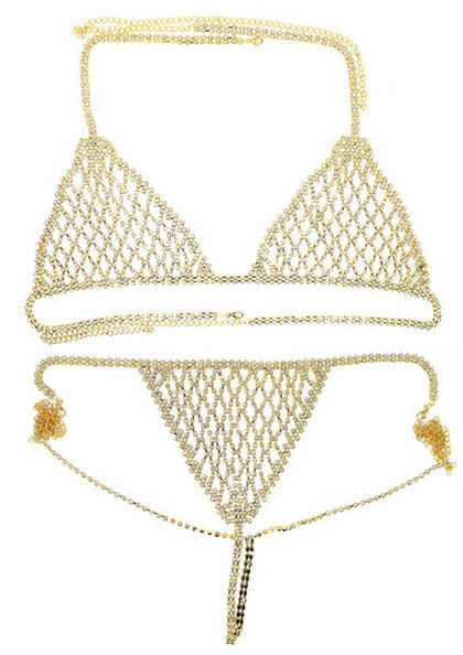 RHINESTONE CHAIN WOMAN BRA