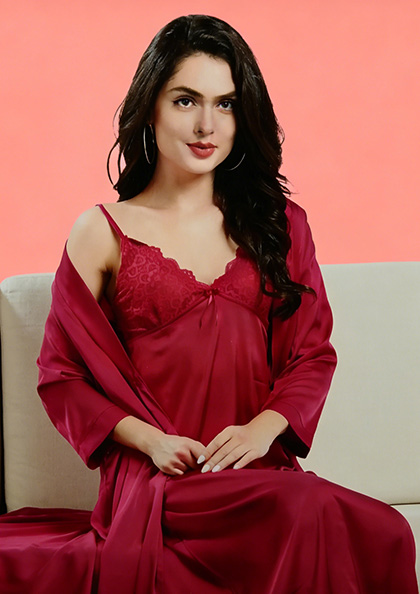 Buy Online Nighty Premium 2Pc Satin Set | Lovebird