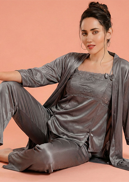 Buy Online D301 Satin Premium Nightwear | Lovebird