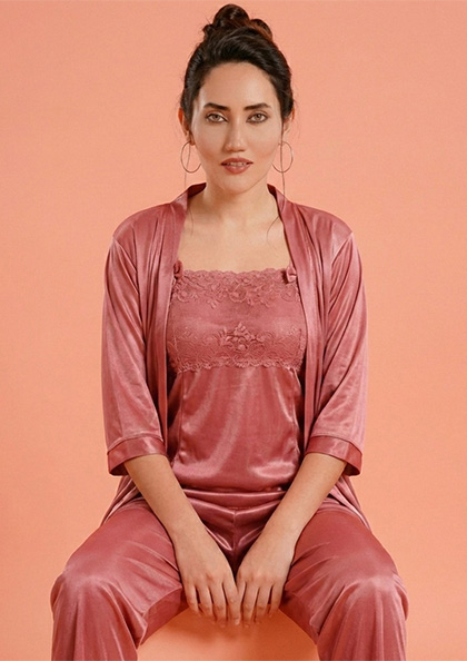 Buy Online D301 Satin Premium Nightwear | Lovebird