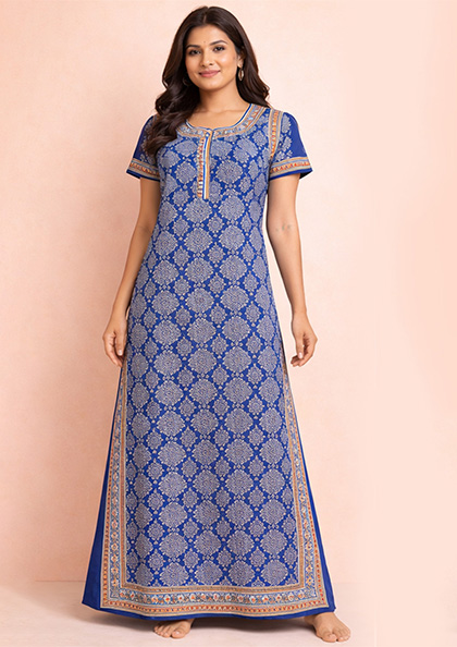 Buy Online LOVEBIRD Khadi-01 Cotton Blend Nighty | Lovebird