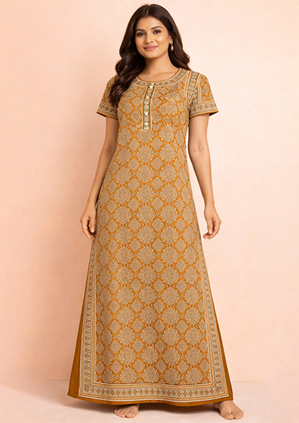 Buy Online LOVEBIRD Khadi-01 Cotton Blend Nighty | Lovebird