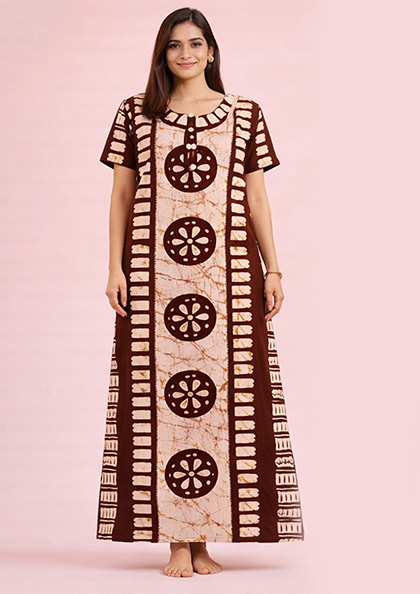 Buy Online LOVEBIRD Batik-01 Cotton Blend Nighty | Lovebird