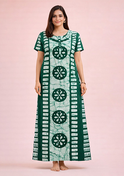 Buy Online LOVEBIRD Batik-01 Cotton Blend Nighty | Lovebird