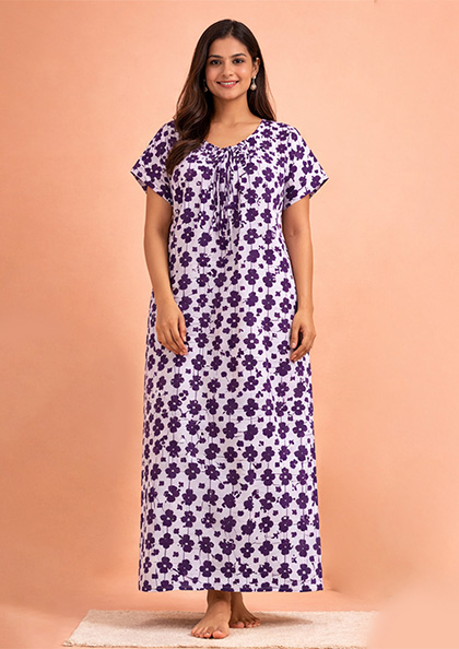 Buy Online LOVEBIRD Batik-03 Cotton Blend Nighty | Lovebird