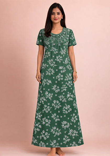 Buy Online LOVEBIRD Bombay-01 Cotton Blend Nighty | Lovebird
