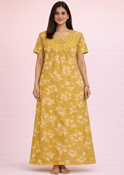 Buy Online LOVEBIRD Bombay-01 Cotton Blend Nighty | Lovebird