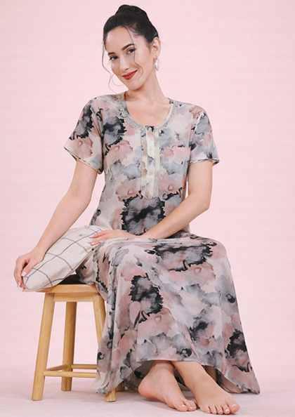 Buy Online LOVEBIRD Rich Cotton-04 Cotton Blend Nighty | Lovebird